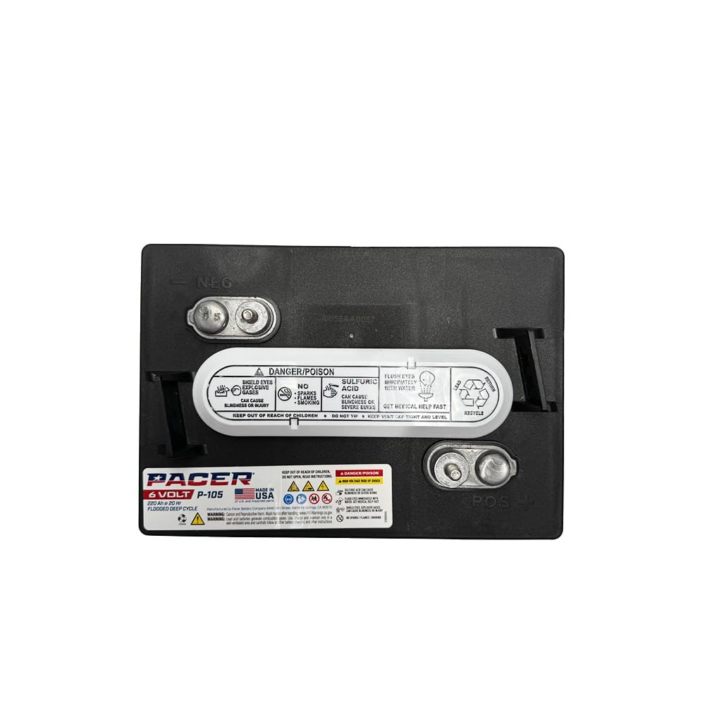 (Set of 2) Pacer P-105 6 Volt 220Ah Deep Cycle Battery - Compatible with T-105 T-605