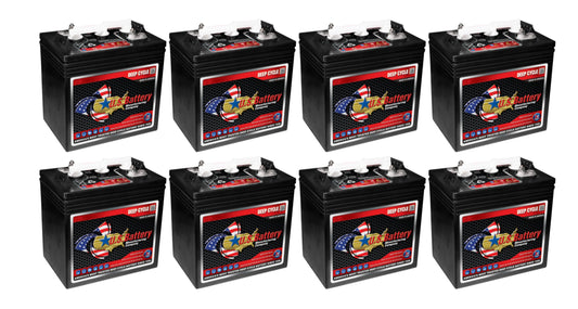 Set of 8 | US Battery US1800XC2 6 Volt 208Ah Deep Cycle Golf Cart, Solar, Marine, RV & Industrial Use Battery | BCI Group GC2 ~ Replaces T-605 T605 | T-105 T105