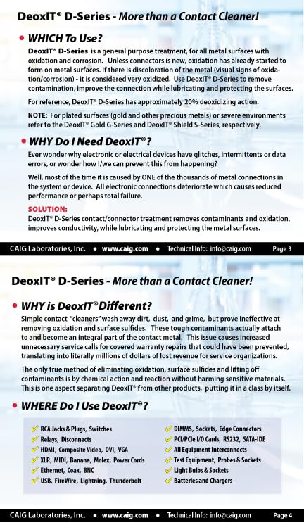 DeoxIT D5S-6 Spray, More Than A Contact Cleaner, 142g, Low-Med-High Valve, Pack of 12