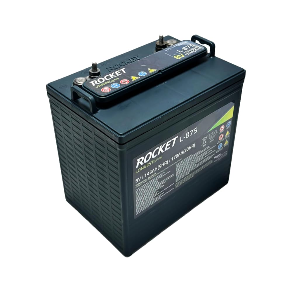 Rocket L-875 170Ah 8V Golf Cart Battery - Replaces Trojan T-875 (Set of 6)