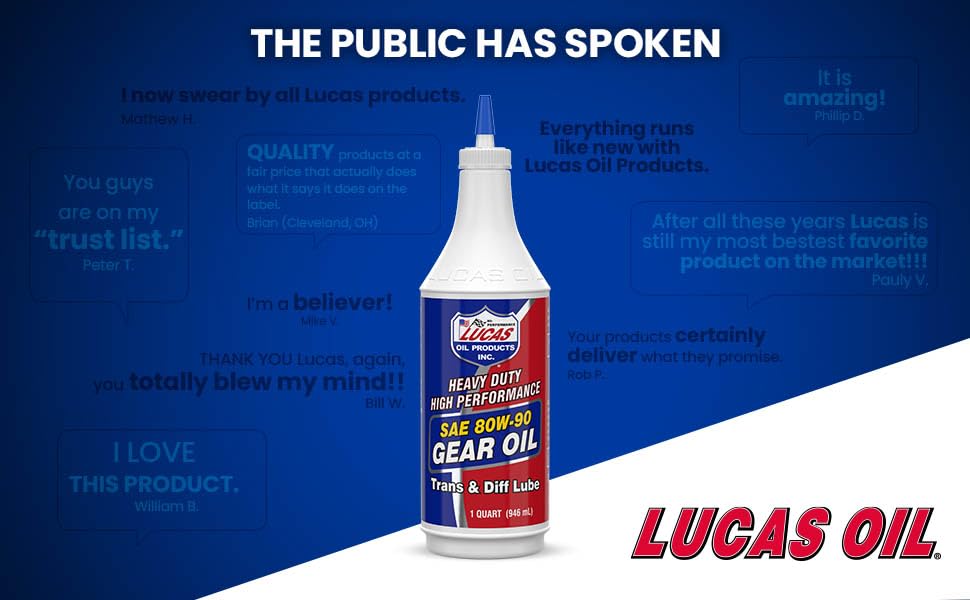 Lucas Oil 10043-PK12 Heavy Duty 80/90 Plus Gear Oil - 1 Quart Bottle
