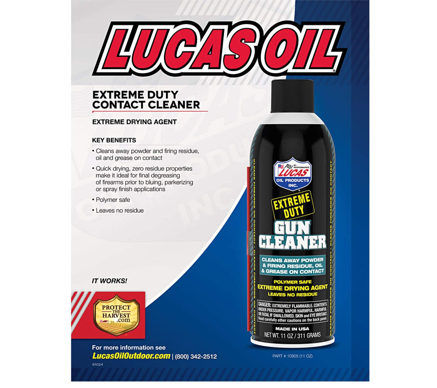 Lucas Oil 10905 Extreme Duty Gun Cleaner - 11 Ounce