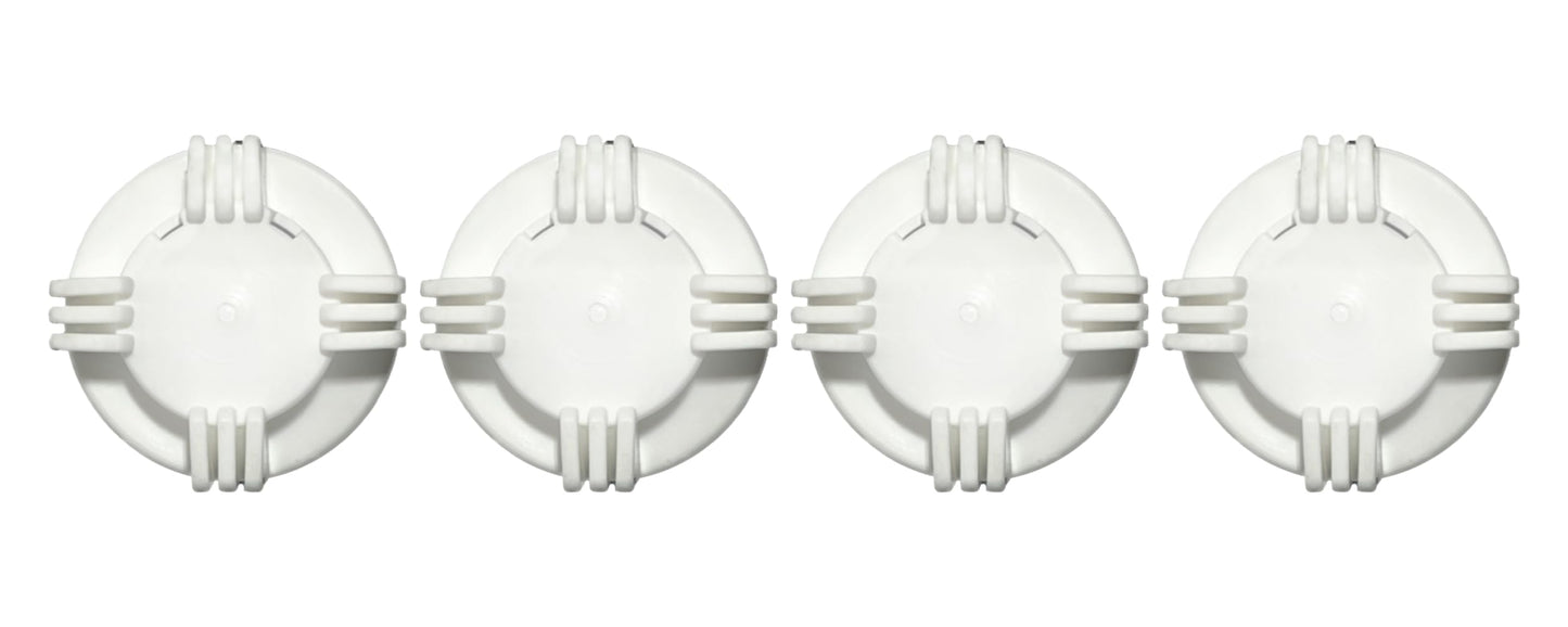 Stone River Golf Cart Battery Vent Caps - 1/4 Turn Bayonet Style (Color: White) Pack of 4