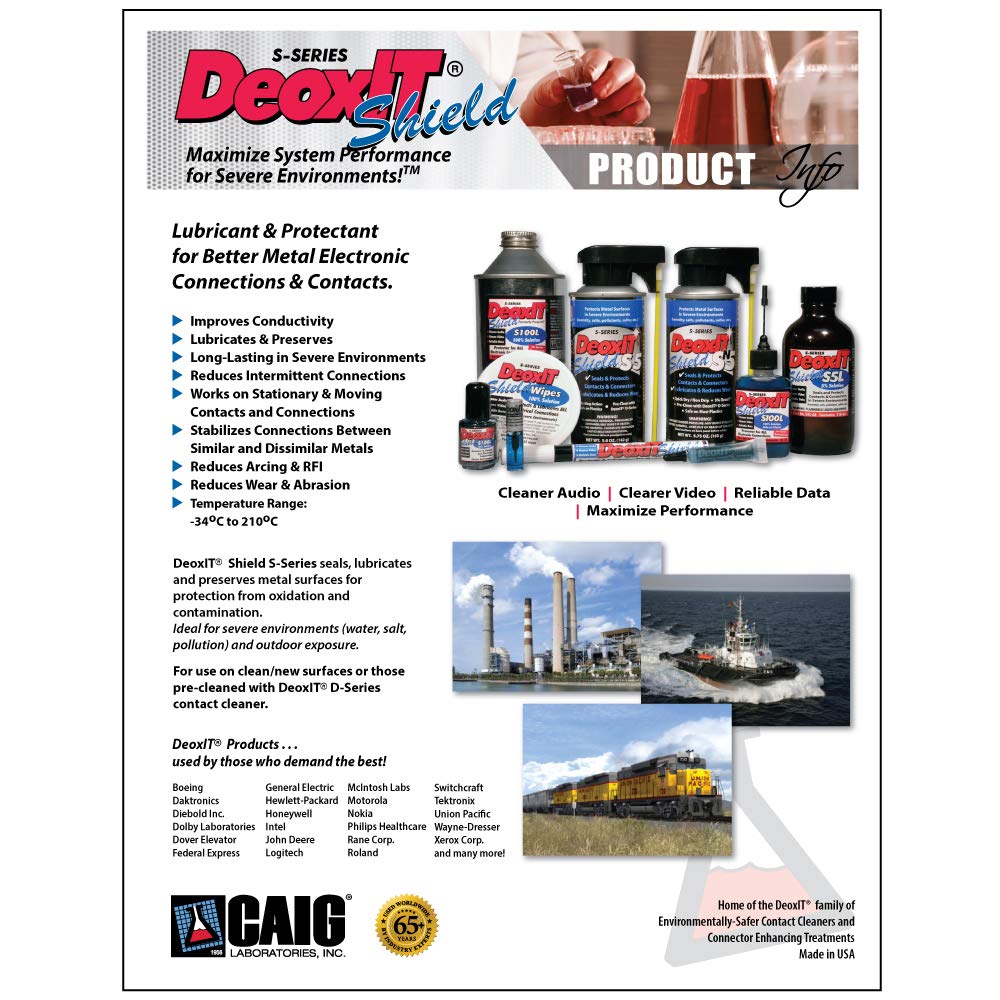 DeoxIT Shield SN5S-6N Spray, Contact Protector/Lubricant/Sealant for Severe Environments, 163g, Nonflammable/Non-Drip