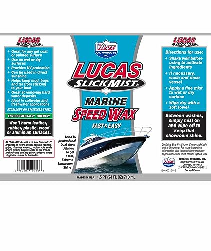 Lucas Oil 10980 Slick Mist Marine Speed Wax - 24 Ounce (Pack of 12)