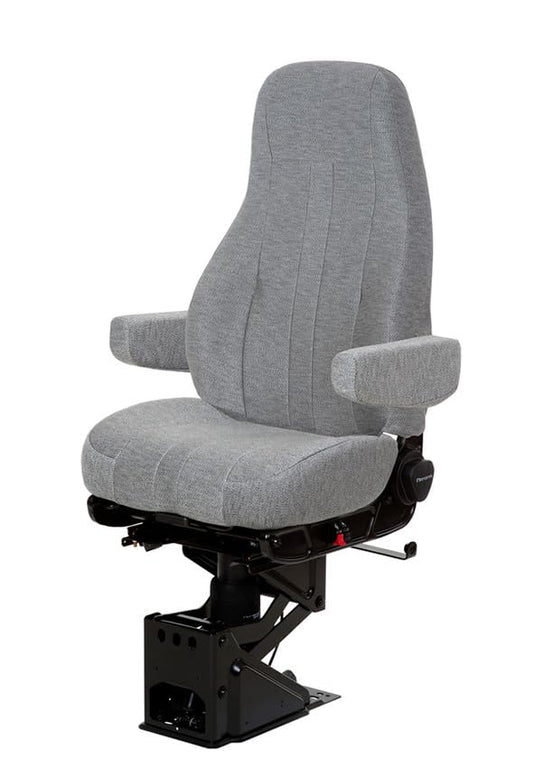 National Seating 50764.361 Truck Seat, HiPro 95 Air Suspension, Medium Gray Mordura Cloth, Hi-Back, 15 in. Ratcheting Armrests