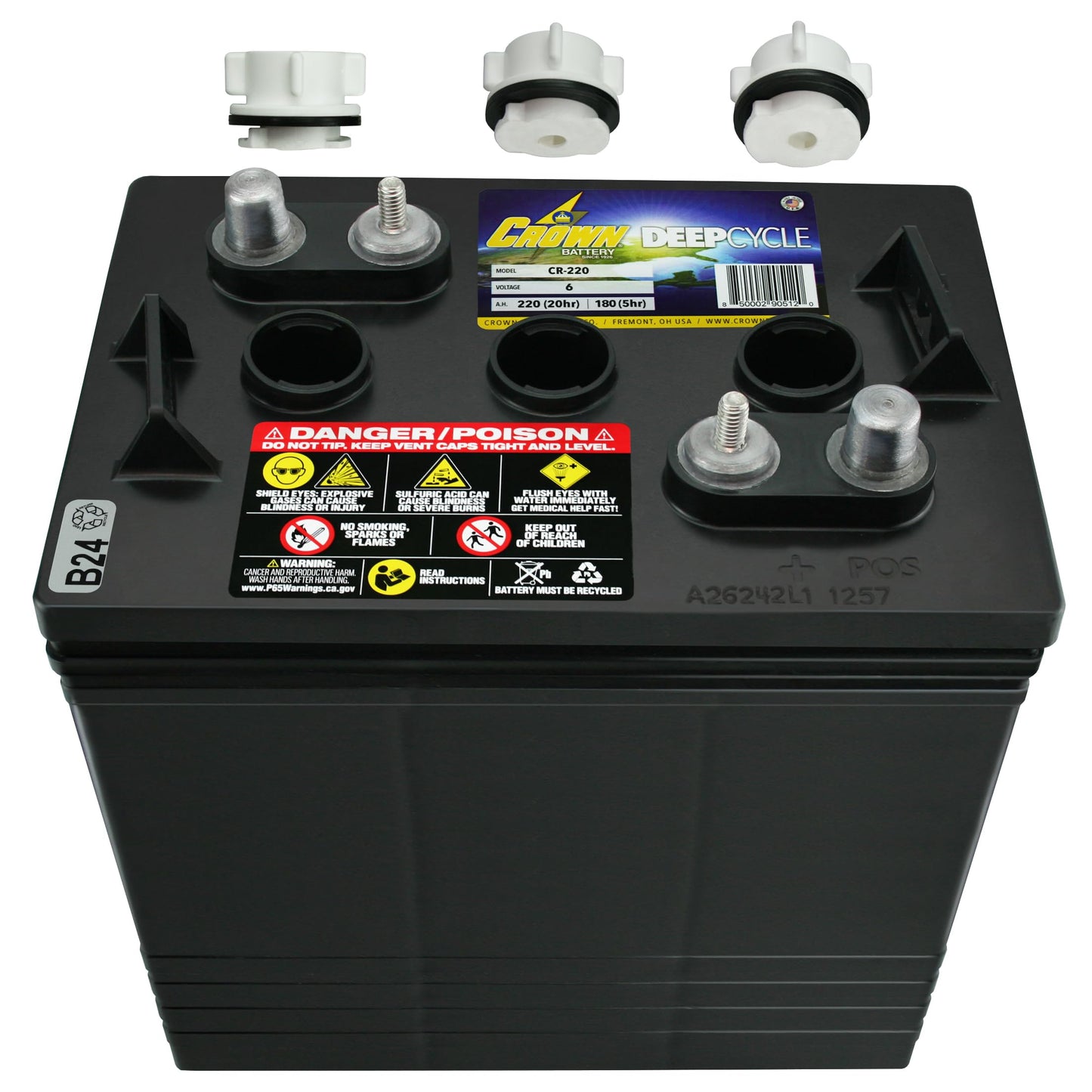 PowerStar Crown CR-220 Group GC2 6V 220 AH Battery X4