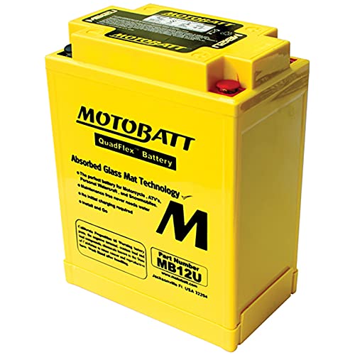 MotoBatt MB12U (12V 15 Amp) 160CCA Factory Activated QuadFlex AGM Battery Large
