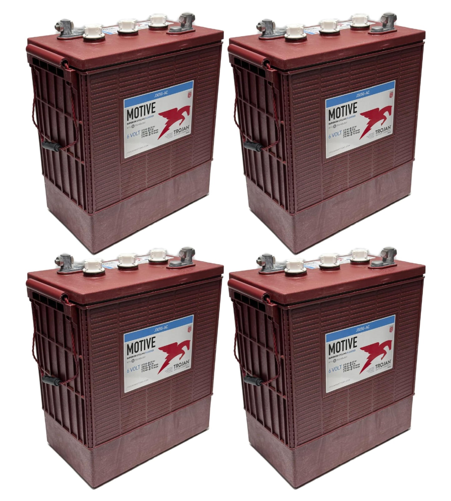 Trojan J305G-AC 6V 315Ah Flooded Lead Acid Battery (Set of 4)