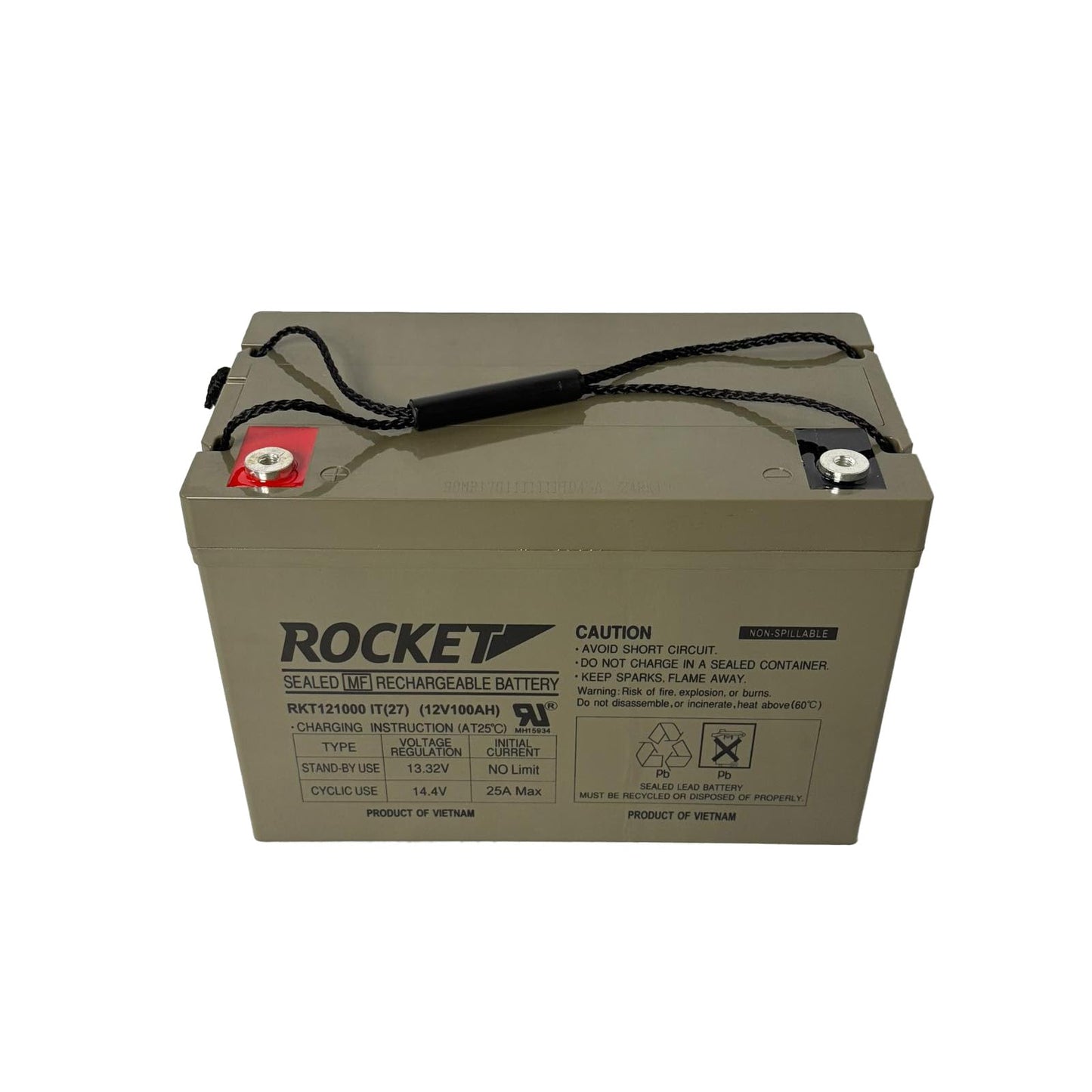 ROCKET RKT121000 IT (27) 12V 100Ah Sealed Lead Acid AGM Battery – Deep Cycle, Maintenance-Free, VRLA, Non-Spillable – Ideal for UPS, Solar, Telecom & Industrial Use