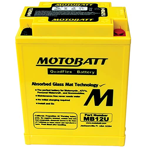 MotoBatt MB12U (12V 15 Amp) 160CCA Factory Activated QuadFlex AGM Battery Large