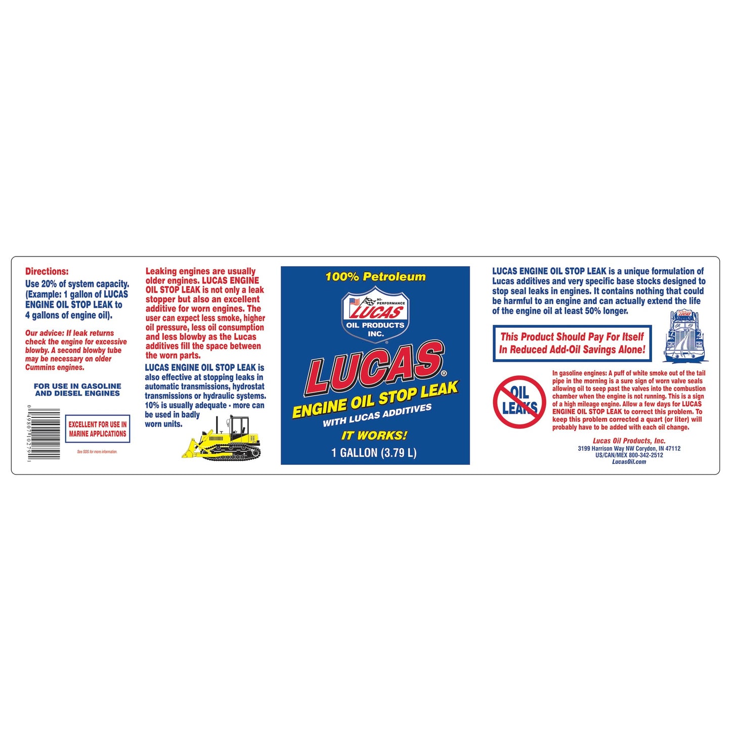 Lucas Oil 10279 Engine Oil Stop Leak - 1 Gallon (Pack of 4)