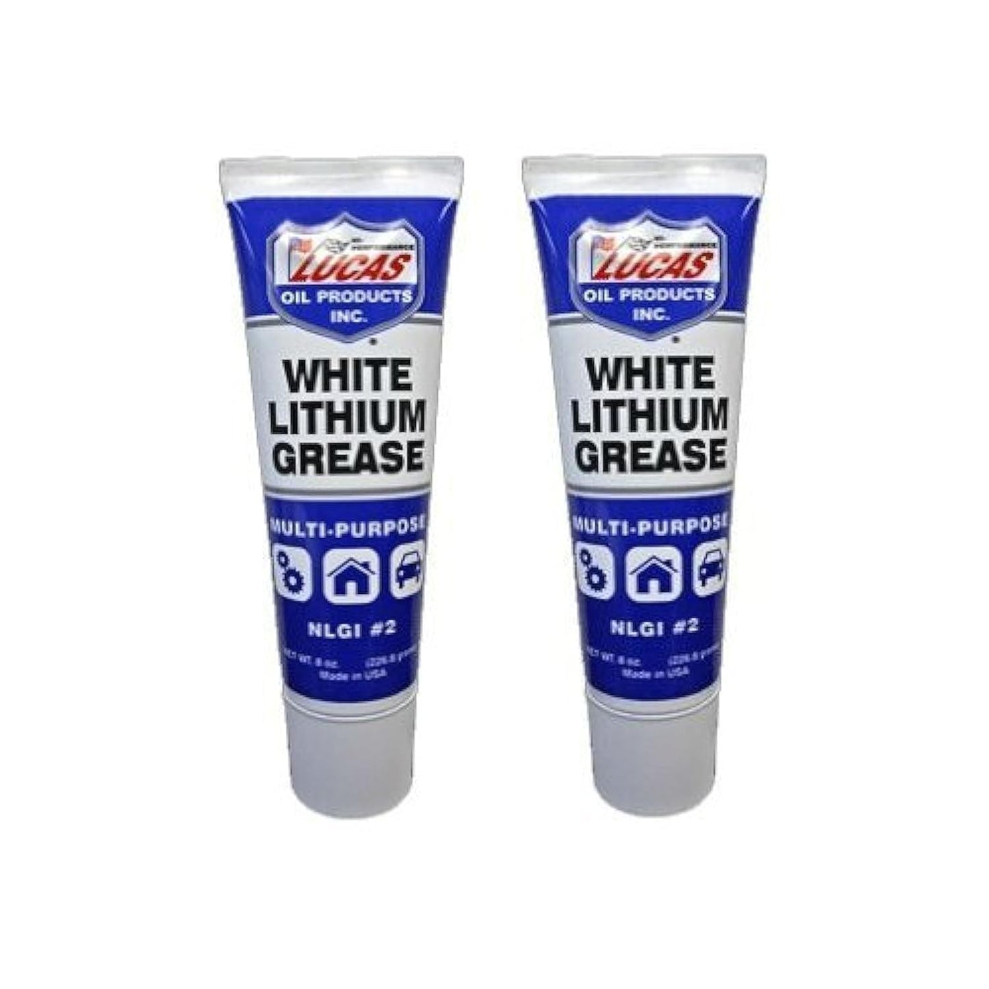 Lucas Oil 10533 White Lithium Grease - 8 Ounce Squeeze Tube, 2 Pack