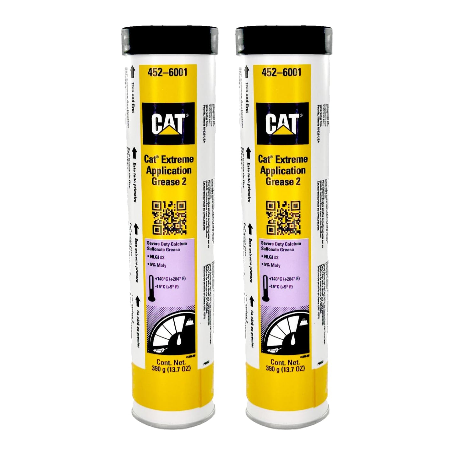 Cat 452-6001 Extreme Application Grease NLGI #2, 5% Moly 13.7oz. | 2 Cartridges