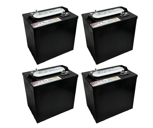 (Set of 4) Pacer P-105 6 Volt 220Ah Deep Cycle Golf Cart, Solar, Marine, RV & Industrial Use Battery | BCI Group GC2 ~ Compatible with T-105 | T-605