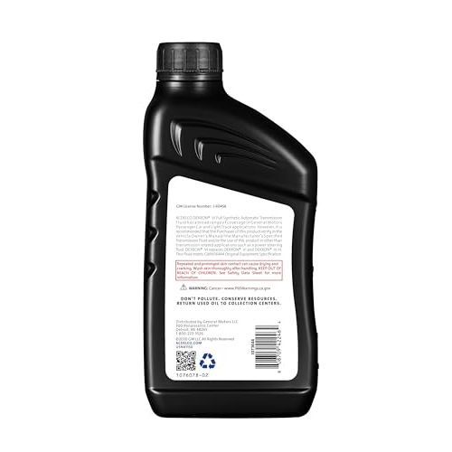 ACDelco GM Original Equipment 10-9243 (88865549) Dexron VI Full Synthetic Automatic Transmission Fluid - 1 qt