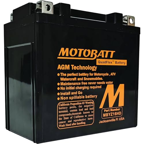 Motobatt MBYZ16HD AGM Quadflex Battery