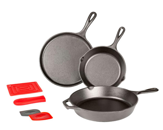 Lodge L6SPB41 Essential Skillet Set, 7-Piece, Black