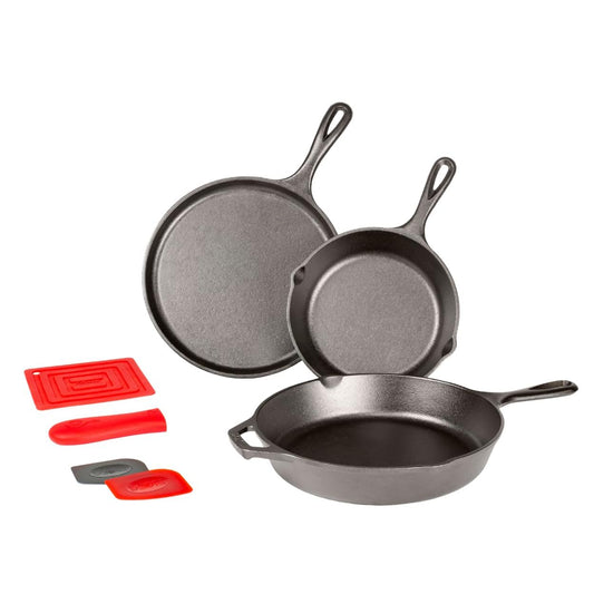 Lodge L6SPB41 Essential Skillet Set, 7-Piece, Black