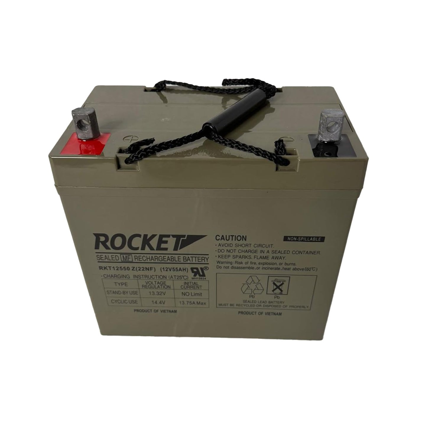 ROCKET RKT12550 Z (22NF) 12V 55Ah SLA AGM Battery, Z Terminal – UPS Systems, Mobility Scooters