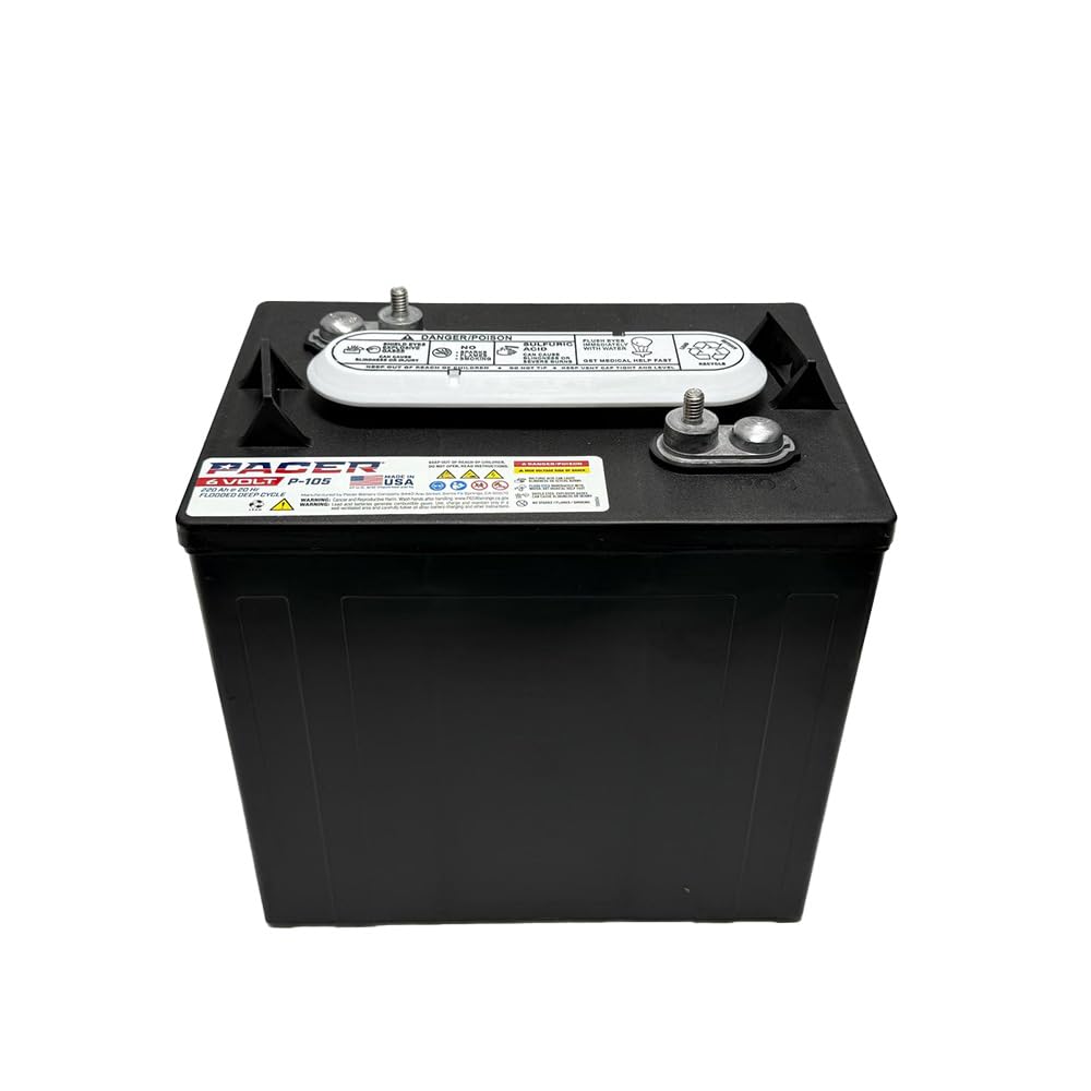 (Set of 2) Pacer P-105 6 Volt 220Ah Deep Cycle Battery - Compatible with T-105 T-605