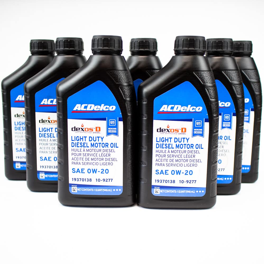 ACDelco DexosD 0w-20 Oil Change Kit 19370138, 10-9277 & ACDelco PF66, 55495105, 19391402 Oil Filter LM2 LZ0 For 3.0l Duramax Silverado Sierra 1500 Tahoe Yukon Suburban Escalade Diesel