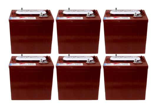Trojan T-605 6V Lead Acid Battery, 210Ah 20-Hr Rate - Set of 6