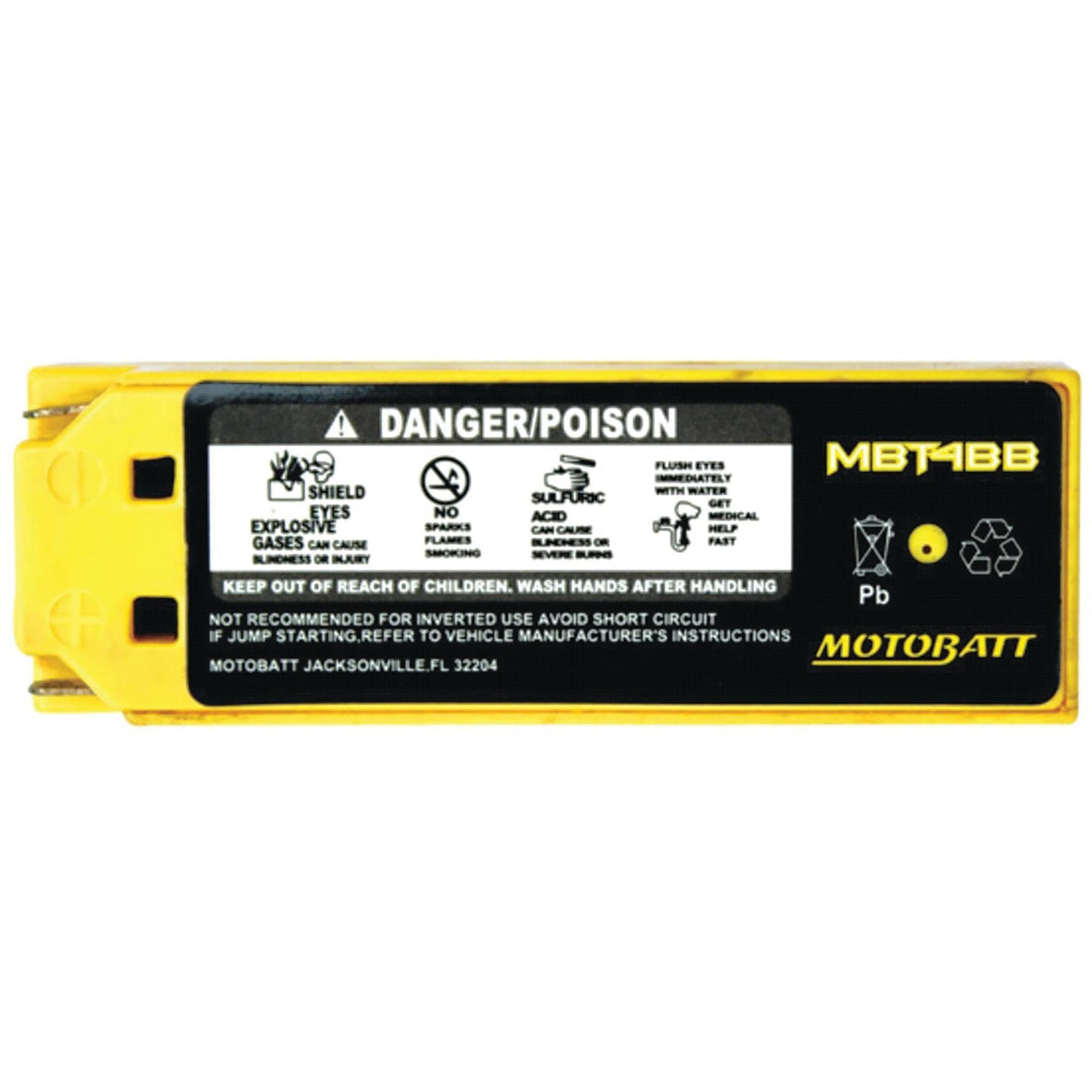 MotoBatt MBT4BB New Battery For Motobatt 2.5Ah, Suzuki Dr-Z70 2008 2009, Yam00 2001-2009, Sr400 (Fi) 2010-2013, Ttr110E Electric Start 2008-2014 YT4B-BS Large