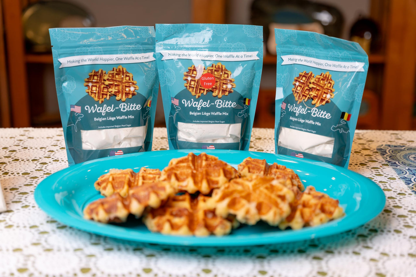 Wafel-Bitte Belgian Liege Waffle Mix with Imported Belgian Pearl Sugar