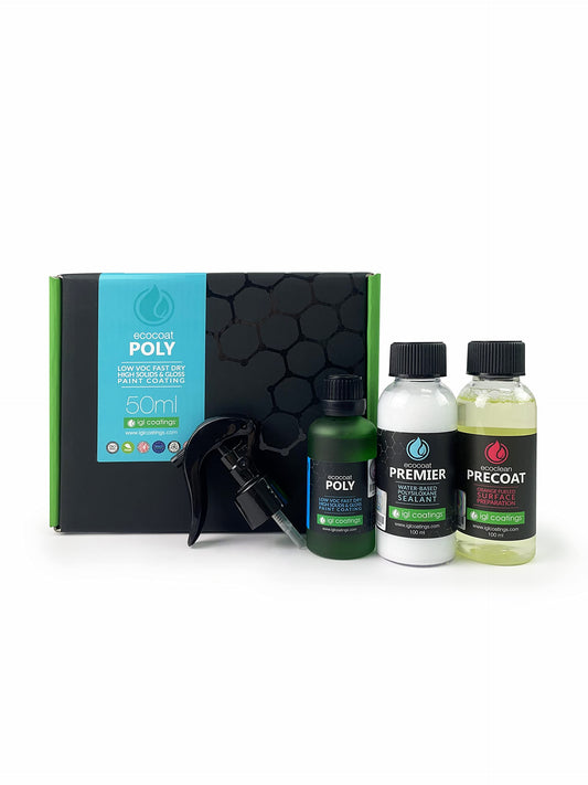 IGL Coatings Ecocoat Poly – Hydrophobic Spray Coating, High Gloss & UV Protection, Long-Lasting Ceramic Sealant for Cars, Water-Repellent & Easy Application – Eco-Friendly & VOC-Compliant (50ml)