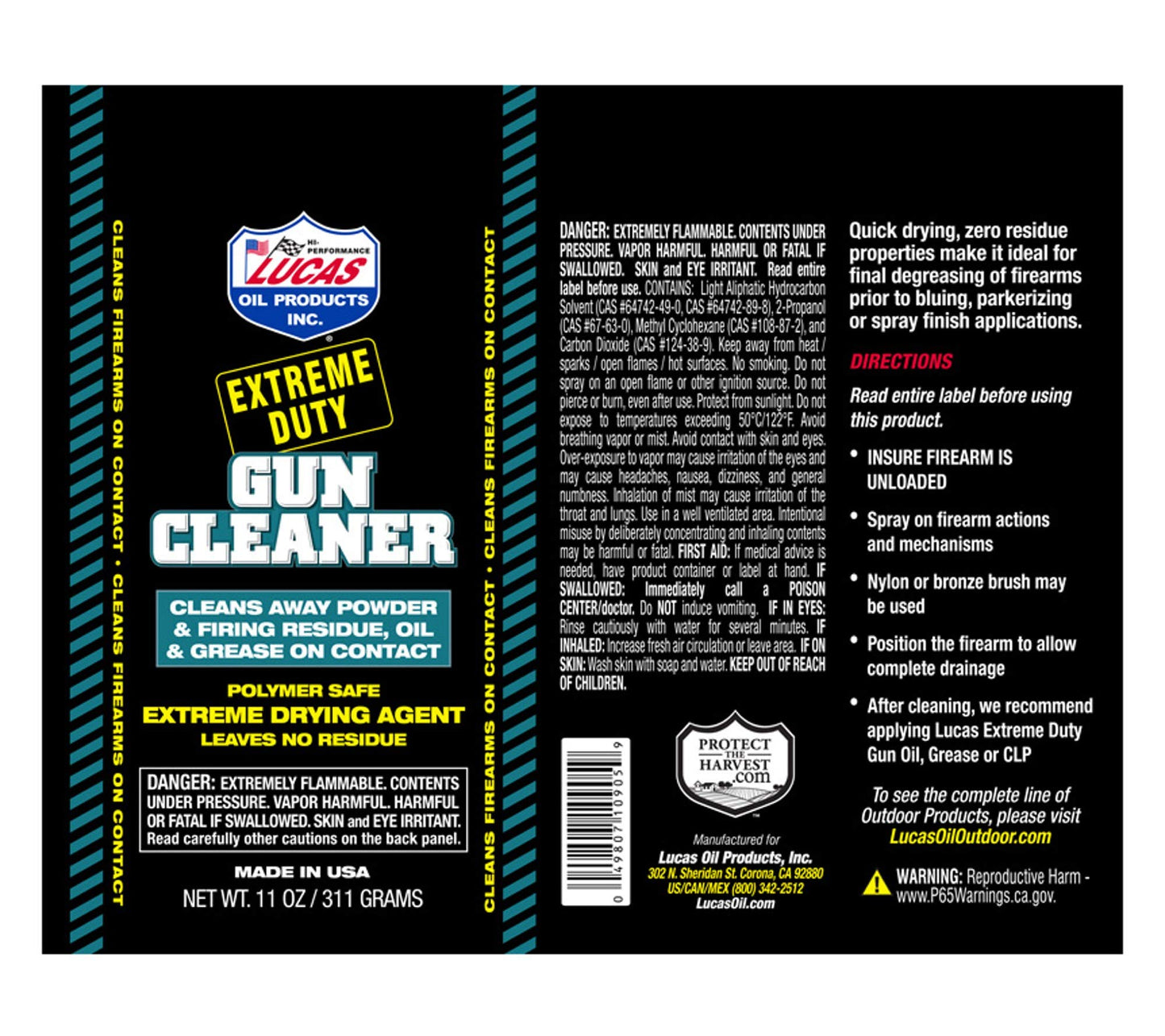 Lucas Oil 10905 Extreme Duty Gun Cleaner - 11 Ounce
