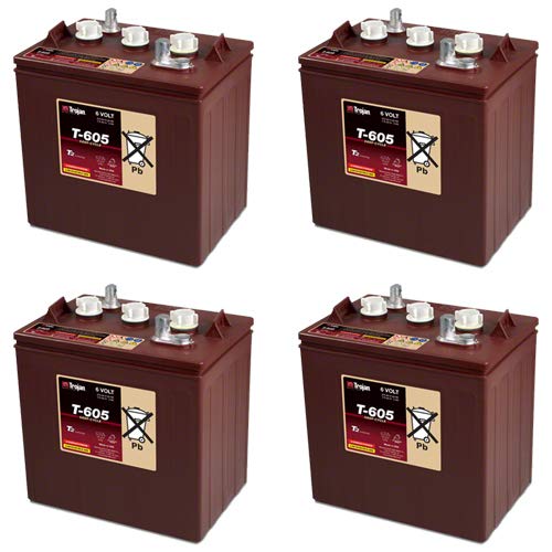 Trojan T605 6 Volt, 210 AH Deep Cycle Battery - 4 Pack