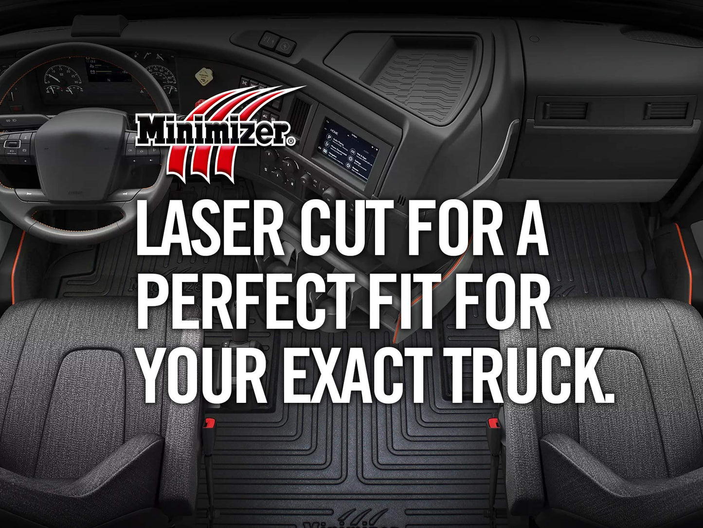Minimizer Floor Mats; Works with Kenworth W990 (2019-20), Manual Trans; Part #10002647