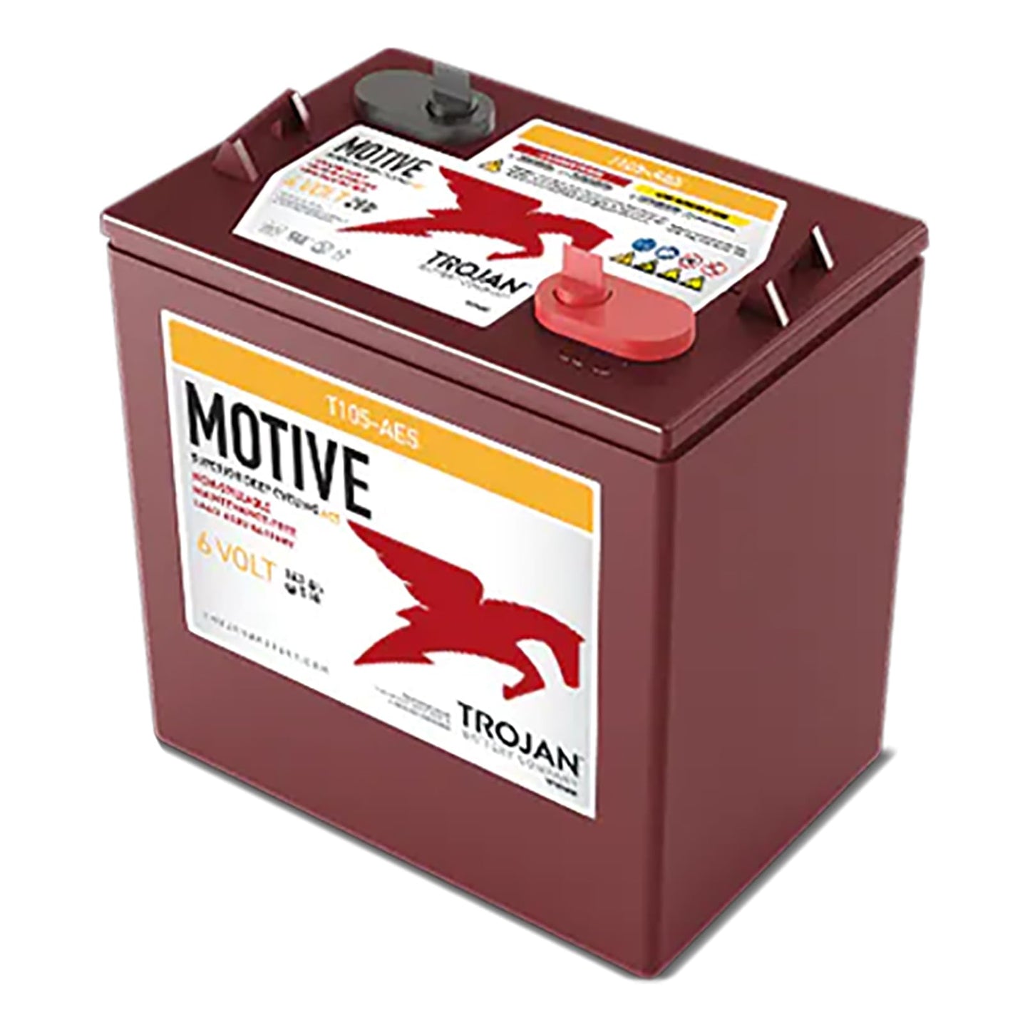Banshee 4 Pack of Trojan T105-AES 6V Superior Deep Cycling VRLA AGM Batteries, Maroon