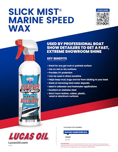Lucas Oil 10980 Slick Mist Marine Speed Wax - 24 Ounce (Pack of 12)