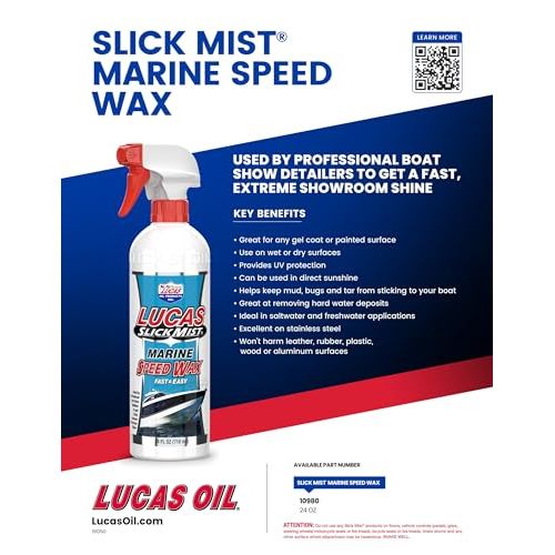 Lucas Oil 10980 Slick Mist Marine Speed Wax - 24 Ounce
