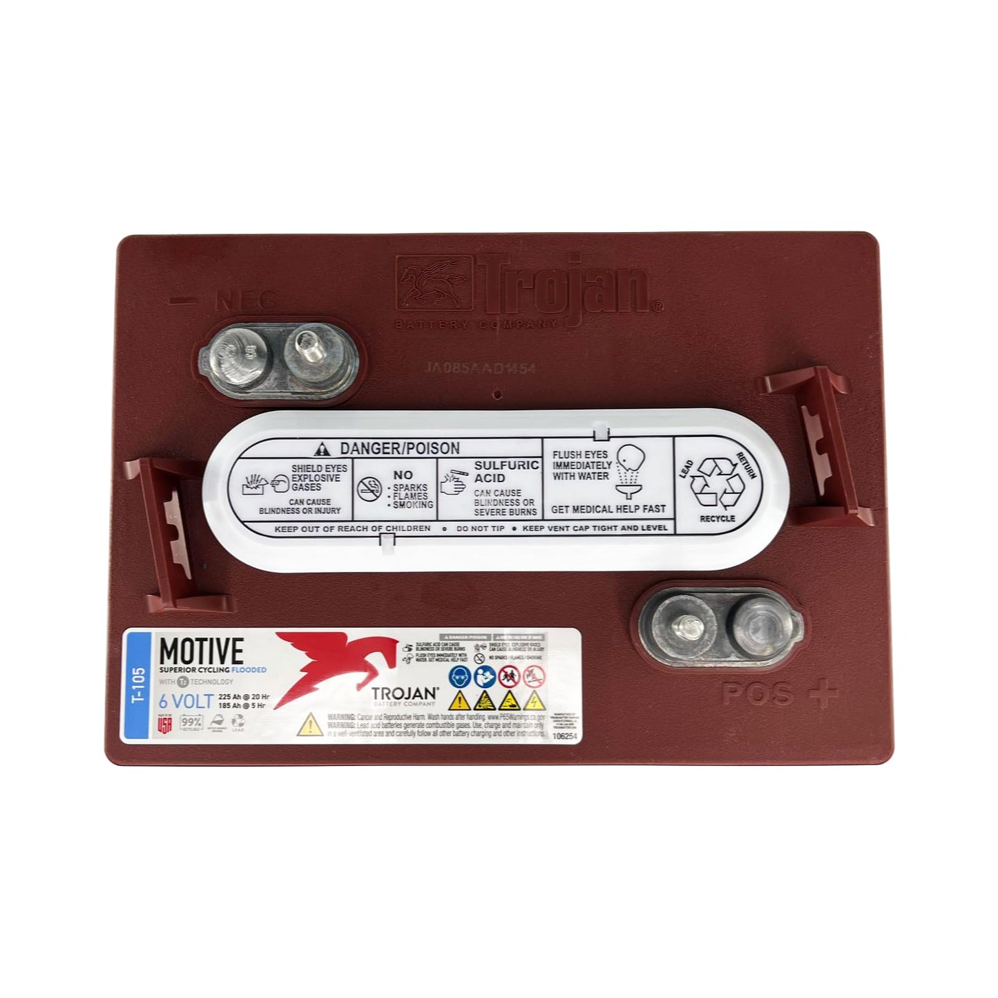 Trojan Battery T-105 6V 225Ah Deep Cycle Flooded Lead Acid GC2 Battery (Set of 8)