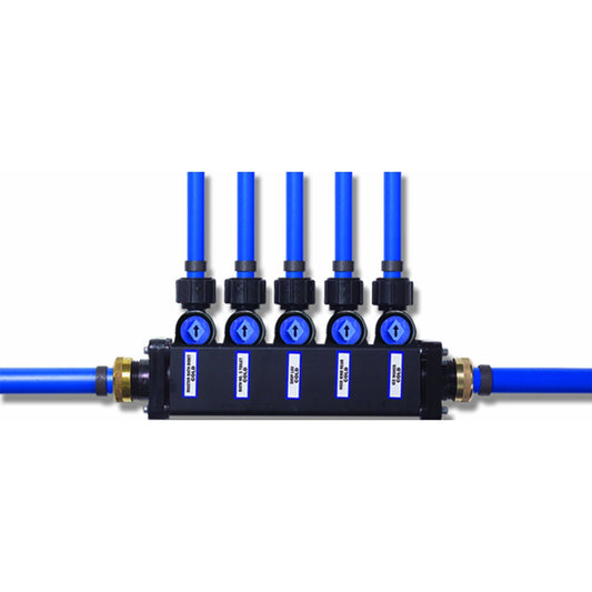 Viega 50063 PureFlow Zero Lead Minibloc-Poly Alloy PEX Crimp 1/2-Inch to 6 No. of Outlets