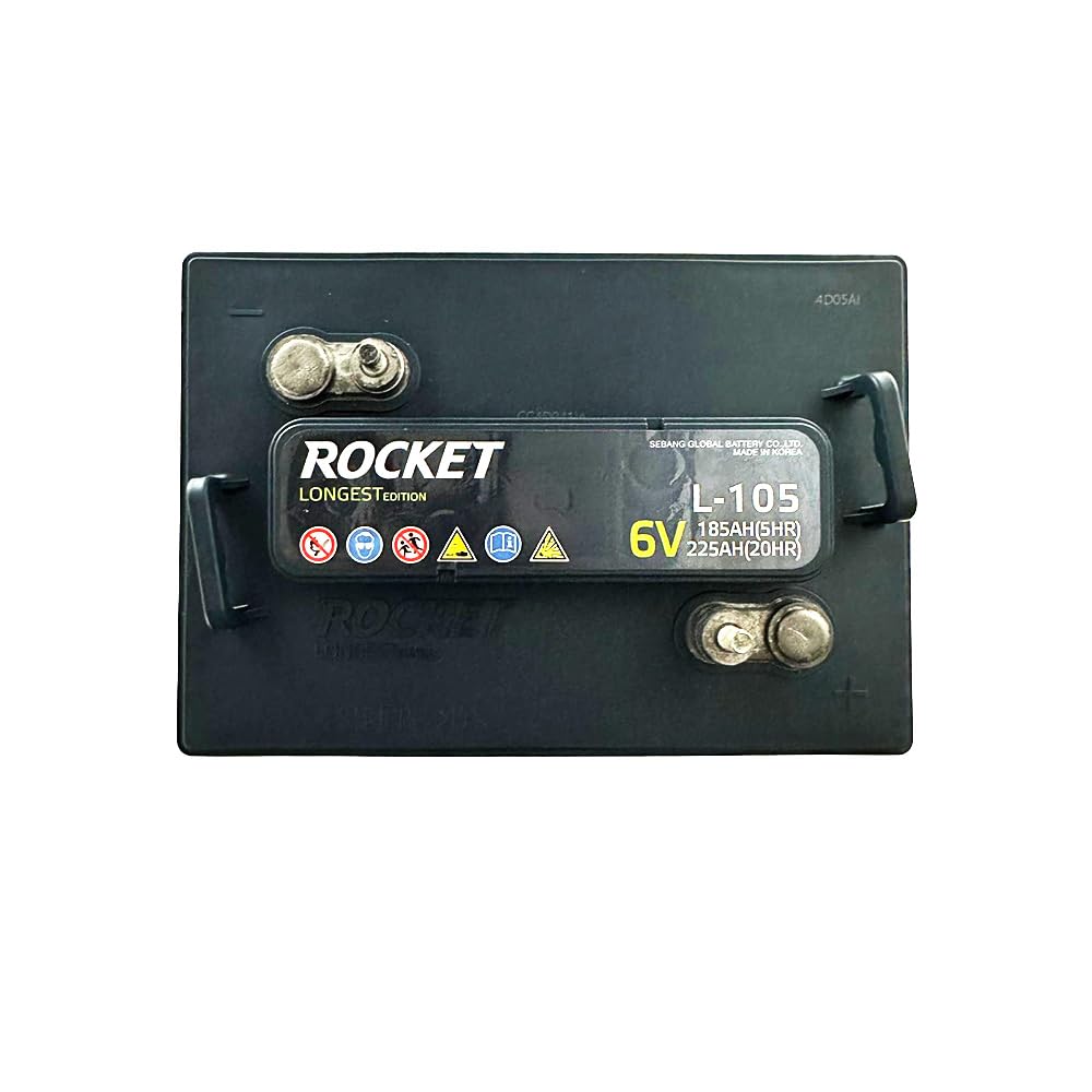 Rocket L-105 225Ah 6V Golf Cart Battery - Replaces Trojan T-105 | T-605 (Set of 4)