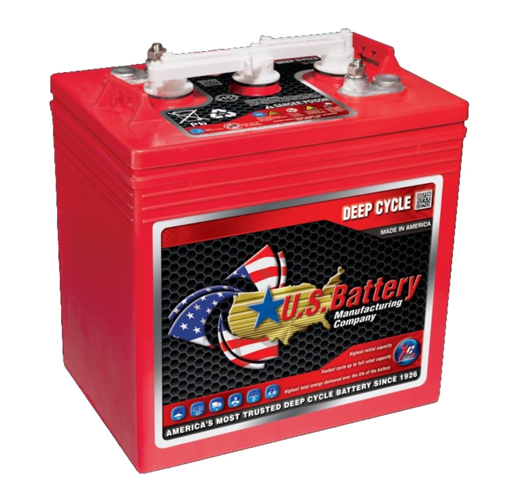 (Set of 4) US Battery US145 6 Volt 251 Ah Deep Cycle Golf Cart, Solar, Marine, RV & Industrial Use Battery | Replaces T-145 T145