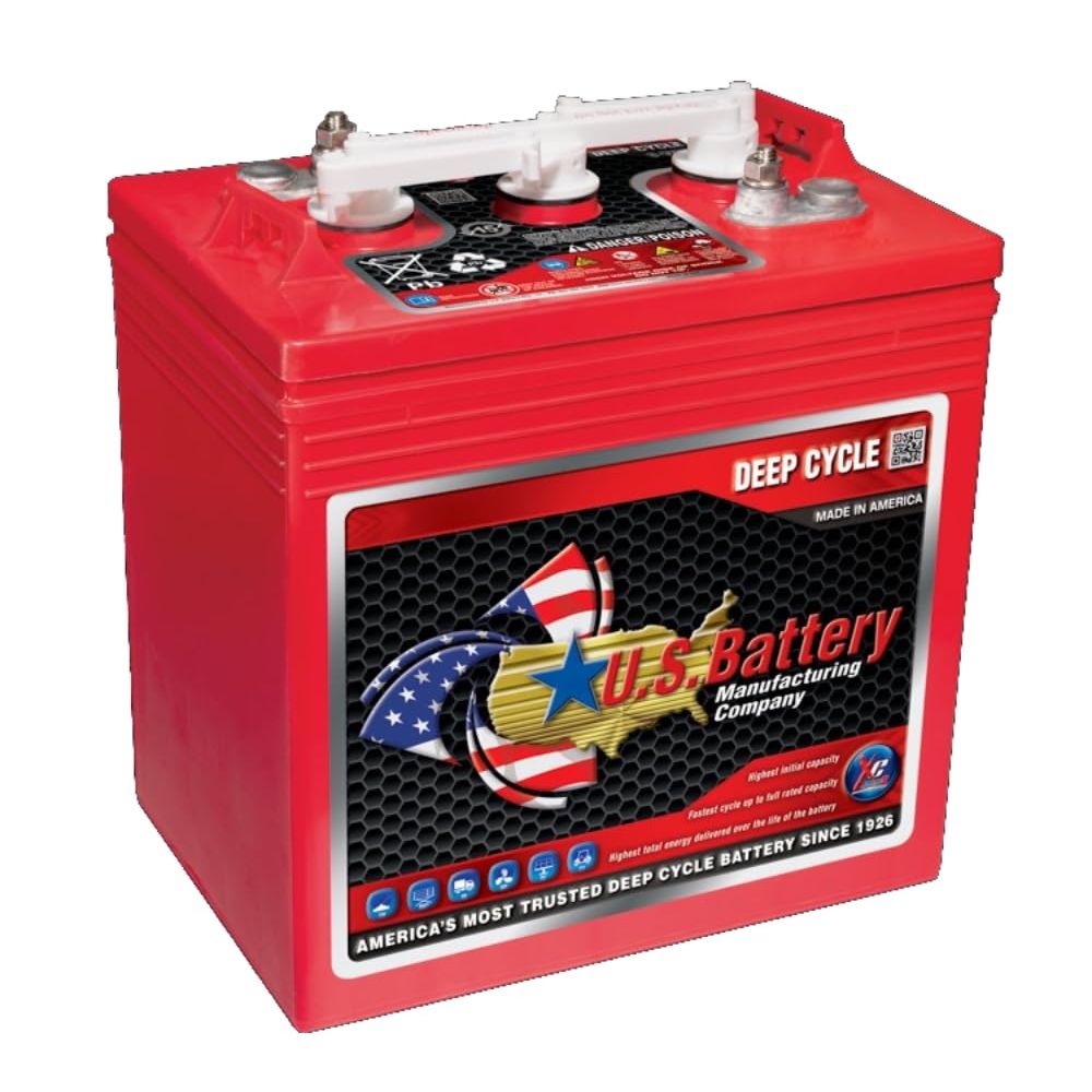 U.S. Battery US145 6 Volt 251 Ah Deep Cycle Golf Cart, Solar, Marine, RV & Industrial Use Battery | Replaces T-145 T145, Pack of 4