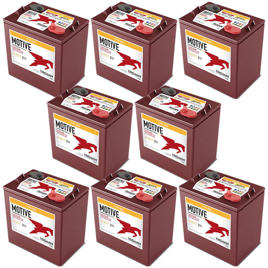 Banshee 8 Pack of Trojan T105-AES 6V Superior Deep Cycling VRLA AGM Batteries, Maroon