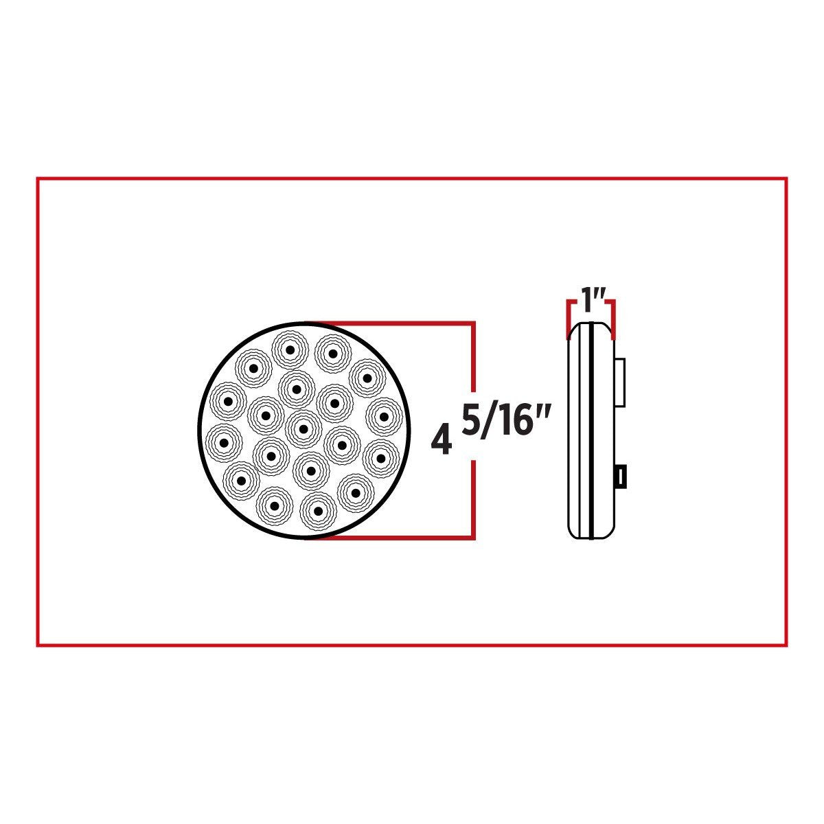 Trux 4" Stop, Turn & Tail LED - Clear Red