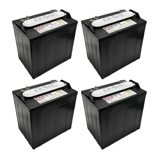 (Set of 4) Pacer P-875 8 Volt 165Ah Golf Cart, Solar, Marine, RV, and Industrial Use Deep Cycle Battery - Compatible with T-875 | T875