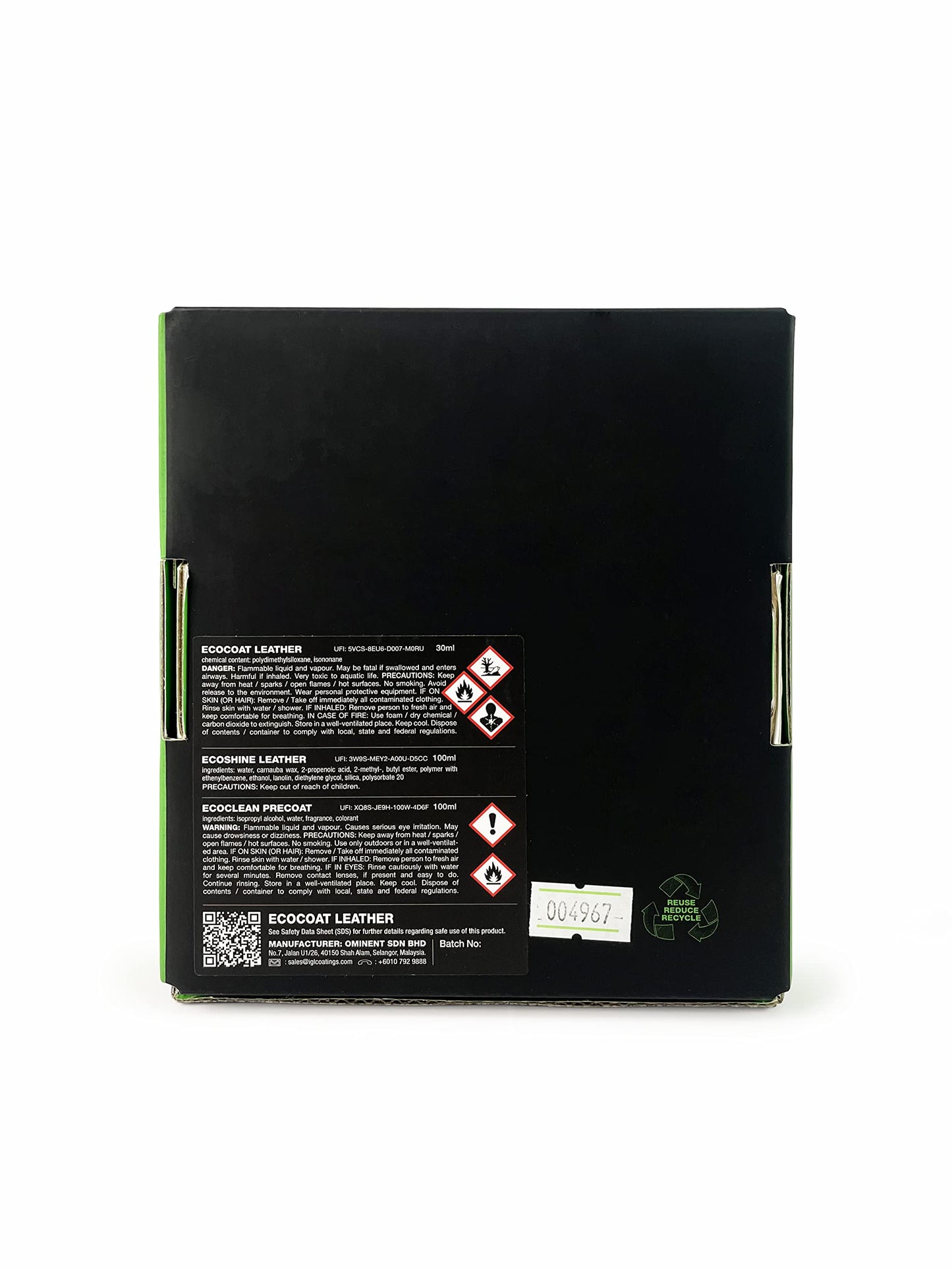 IGL Ecocoat Leather, Protector Against Liquid Stains and UV (30ml) - Natural Leather & Artificial Safe