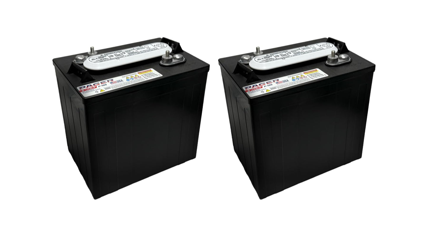 (Set of 2) Pacer P-105 6 Volt 220Ah Deep Cycle Battery - Compatible with T-105 T-605
