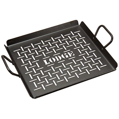 Lodge CRSGP12 Carbon Steel Grilling Pan, Pre-Seasoned, 12-inch