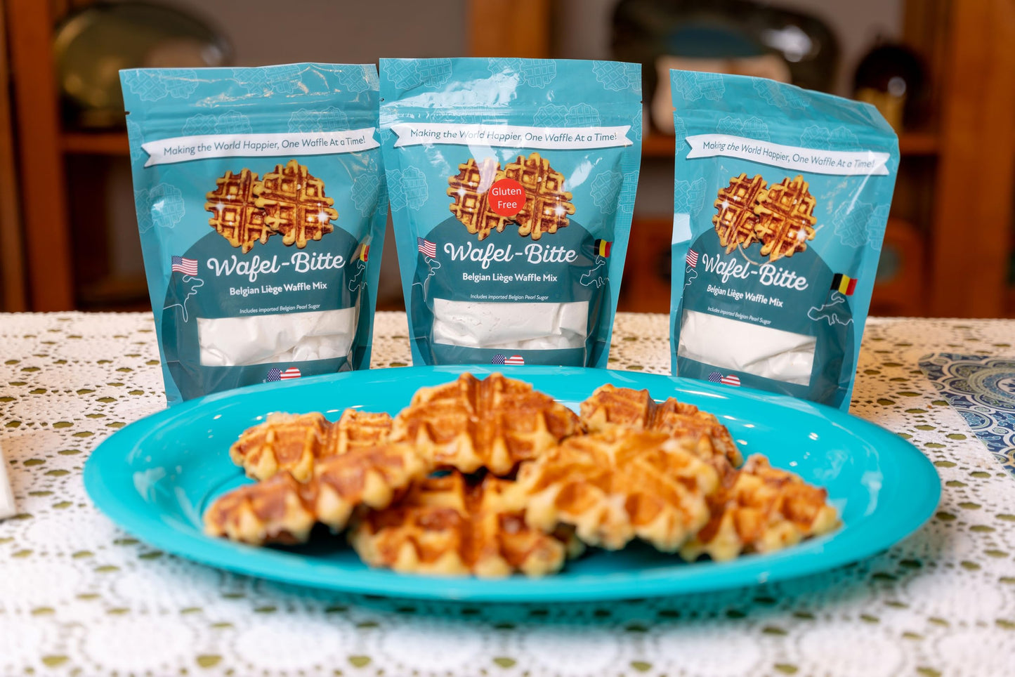 Wafel-Bitte Belgian Liege Waffle Mix with Imported Belgian Pearl Sugar