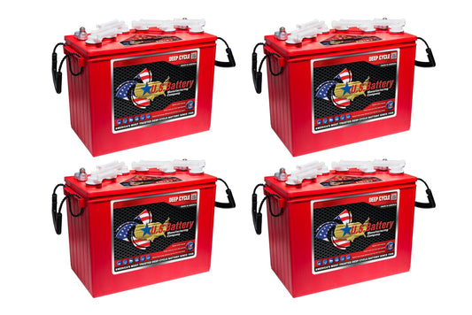 Set of 4 | US Battery US12VXC2 12 Volt 155 Ah Deep Cycle GC12 Battery ~ Replaces T-1275 T1275