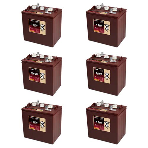 Trojan T605 6 Volt, 210 AH Deep Cycle Battery - 6 Pack